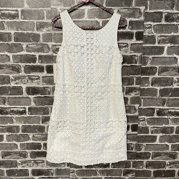 NWT Lilly Pulitzer Delia shift dress white crochet sleeveless - Picture 2 of 14
